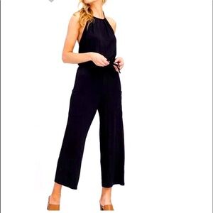 Trina Turk cropped black jumpsuit high neck sleeveless NWT